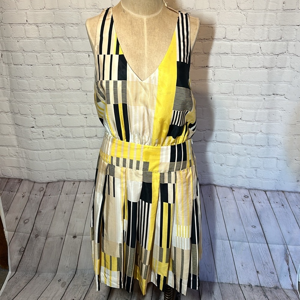 Anthropologie Maeve Yellow and black geometric Dress size 6 - Picture 6 of 6